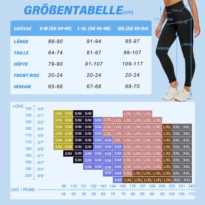 TNNZEET 3er Pack Leggings Damen High Waist Schwarz Leggins Blickdicht für Sport Gym(Schwarz/Schwarz/Schwarz,L-XL) 5