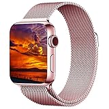 Apple Watch Band 38mm, KYISGOS Magnetic Closure Clasp Milanese Mesh Loop Stainless Steel Replacement iWatch Band for Apple Watch Series 2, Series 1, Rose Gold