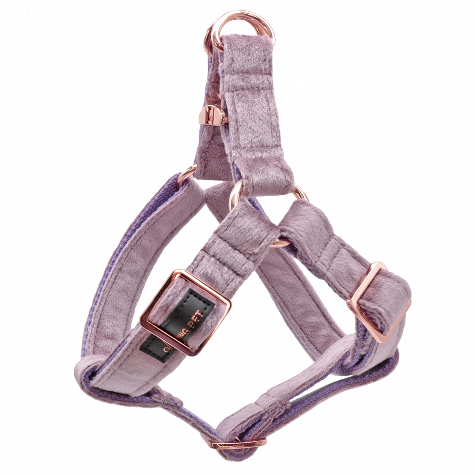 ARING PET Dog Halter Harness, Velvet Dog Harness, No Pull Dog Halter Harness, Adjustable Heavy Duty Dog Harness. Medium (Pack of 1) Light Purple
