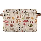 Mushroom Rectangle Storage Basket Collapsible Storage Bin for Nursery Toys Books Waterproof Baskets for Closet Shelves Bedroom Decor