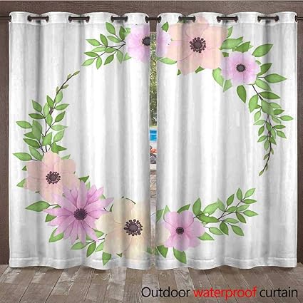 Amazon Com Renteriadecor Outdoor Curtains For Patio Sheer Floral