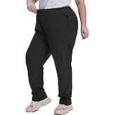 Women's Plus Size Hiking Pants-Lightweight,UPF50 Sun Protection-Stretchy Cargo Outdoor Activities Safari Pants with Pockets