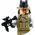 Battle Brick 1.6 Inches Tall Tan Army Soldier Custom Minifigure | Accessories Made in The USA | Genuine Military Minifig | Great Gift for Ages 10+ to Adult AFOL