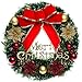 Safeeye Christmas Wreath with Ribbon and Bells, Outdoor Indoor Christmas Wreaths Garland Ornaments Christmas Decorations (12