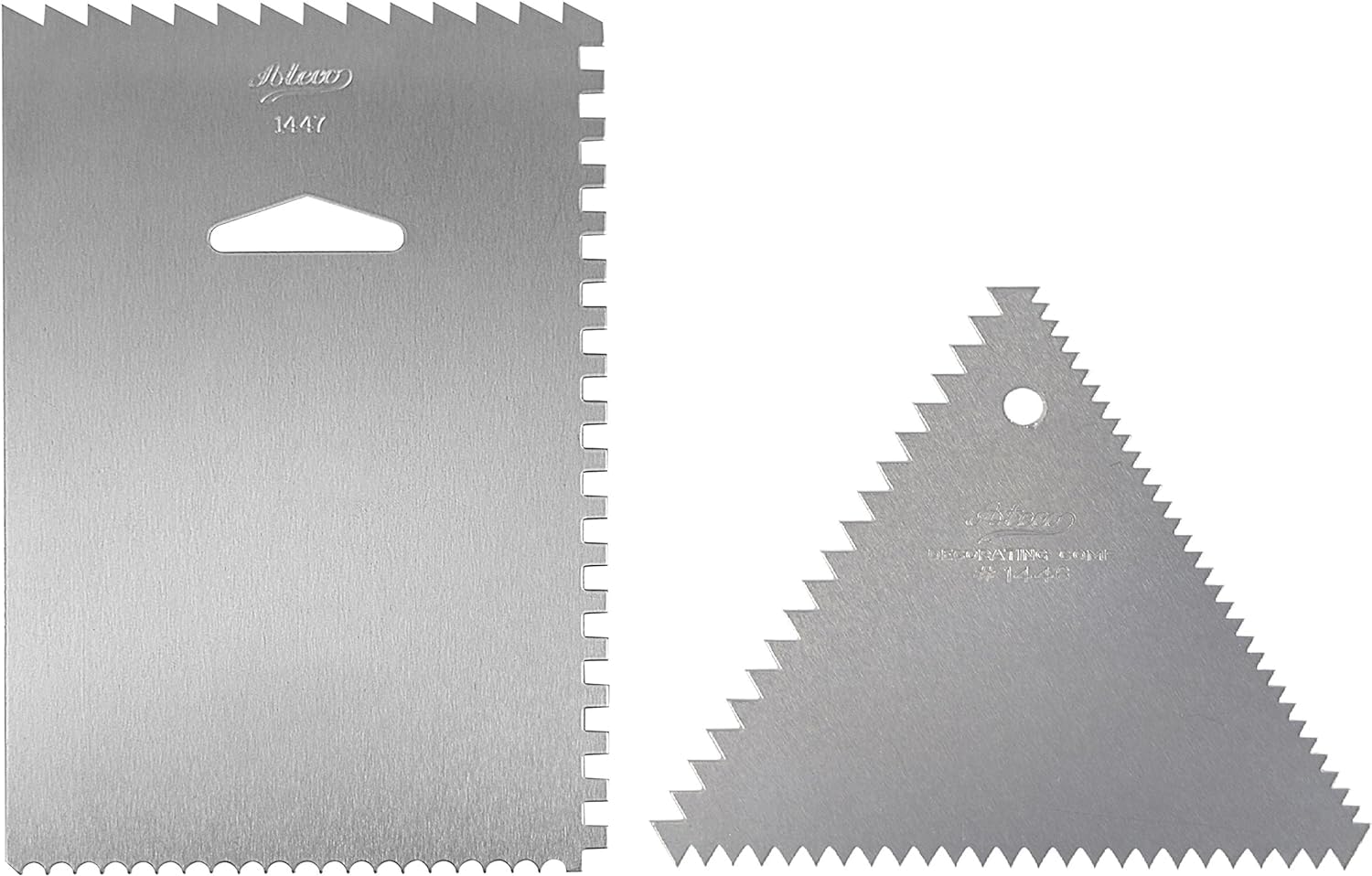 Photo 1 of Ateco Decorating Comb & Icing Smoother, 4 Sided Baking Supplies, 6 x 3.75, Silver