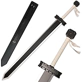 54" Anime Berserk Guts Metal Sword Stainless Steels Guts Cosplay Big Sword with Leather Scabbard,for Cosplay,Collection, Showcase