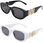 Hycredi Rectangle Sunglasses for Women Men Retro Driving Glasses 90’s Vintage Fashion Irregular Frame UV400 Protection