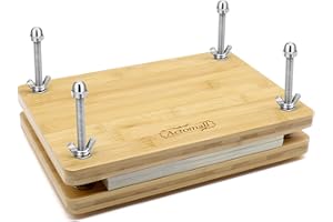 ACTOMALL Bamboo Book Press Portable Stable Book Press Bookbinding Tool for Handmade Bookbinding, Manual Paper Press,11.6" x 7.9"