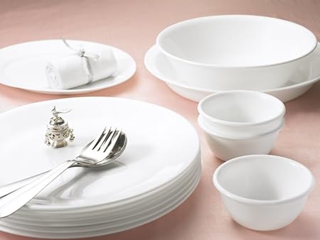 Corelle Livingware Winter Frost White Dinner Set, 14-Pieces