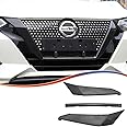 Front Grill Cover Trim,MUXEE For Nissan Sentra 2020 2021 2022 2023，3PCS Grille Chrome Delete Vinyl Overlay Trim Accessories -Carbon Fiber