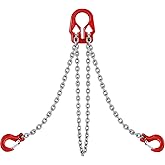 Heavy Duty Lifting Chains with Adjustable Hooks, 3/8 Inch x 10 Ft, Maximum Load 7500lbs, Dual Leg Chain Slings for Industrial Engine Hoist(Enhanced Model)