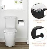Ibergrif Black Stainless Steel Toilet Roll Holder Shelf Wall Mount Self Adhesive view 2