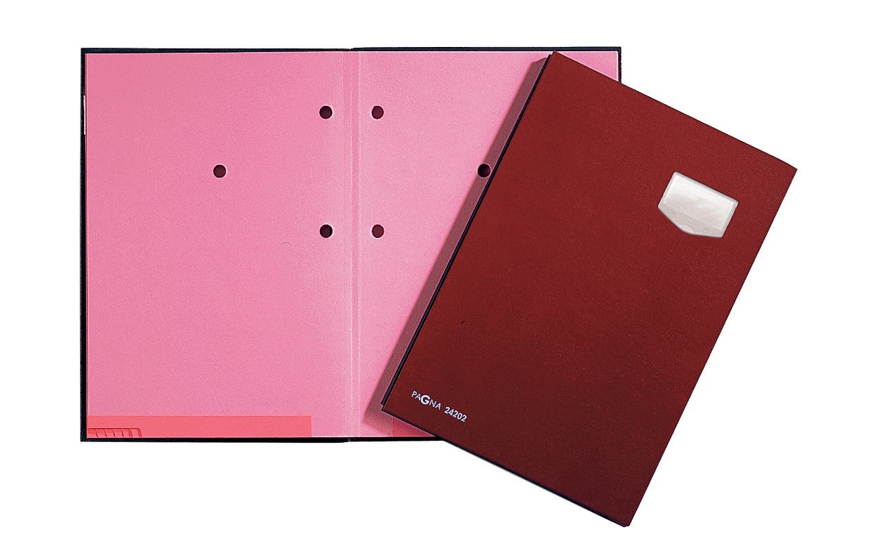 Pagna Signature Folder Deluxe 10-Piece Expandable Plastic Back Cover Pink Blotting Paper A4