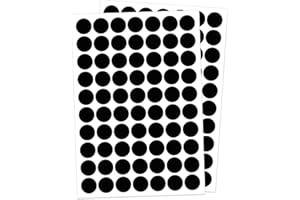 Ouzoustate 1" Black Dot Stickers 1050 PCS Round Circle Stickers Colored Coding Labels