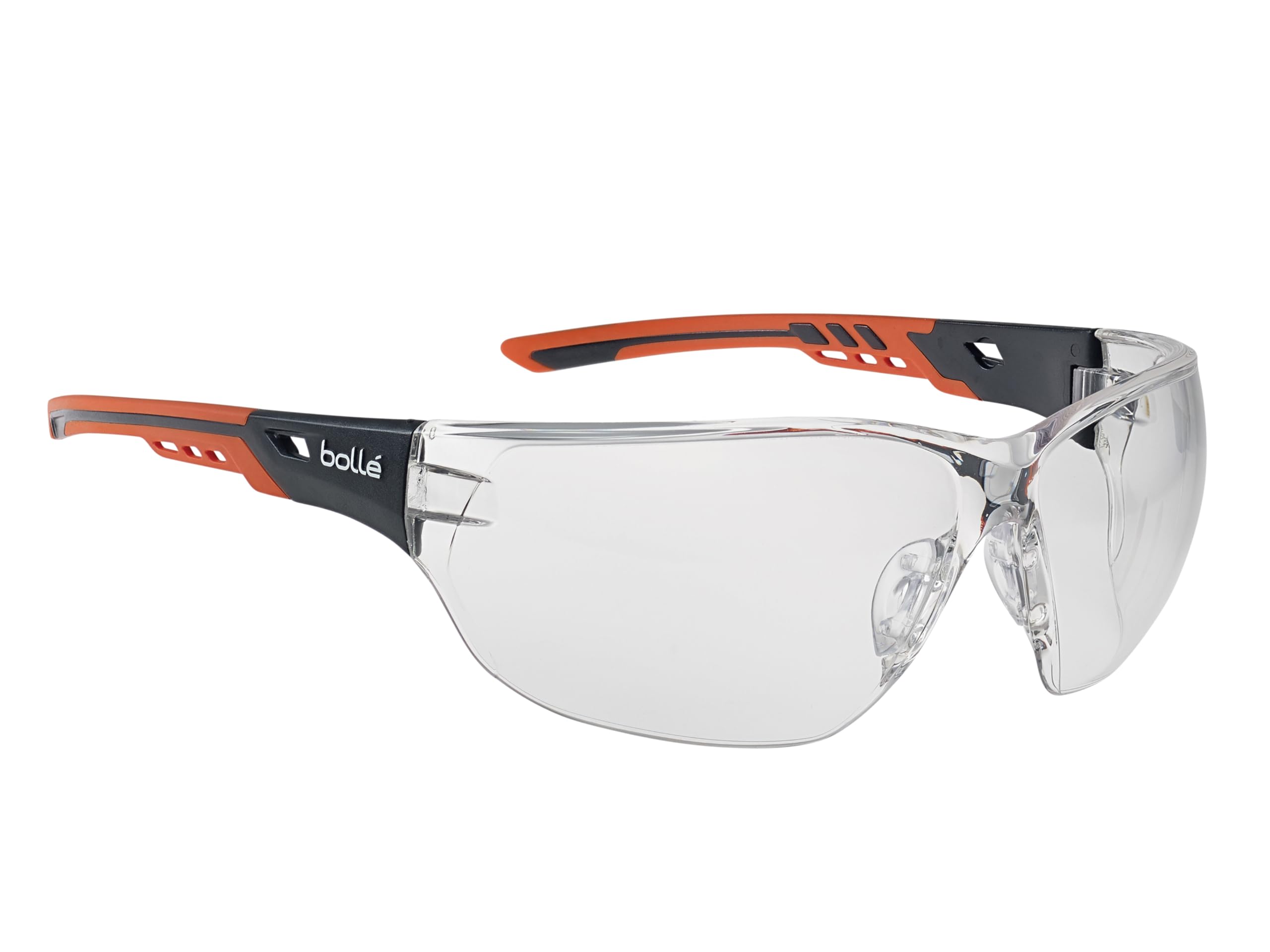 Bolle NESS+ Clear Safety Glasses deliver crystal-clear vision with Platinum anti-scratch/anti-fog coating ergonomic wraparound design and certified protection for indoor industrial environments.