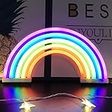 QiaoFei Rainbow Night Light for Kids Gift LED Rainbow Neon Signs Rainbow Lamp for Wall Decor Bedroom Decorations Home Accesso