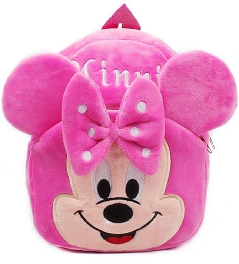 DZert Velvet Cute Pink Teddy Soft Toy Backpack for Kids