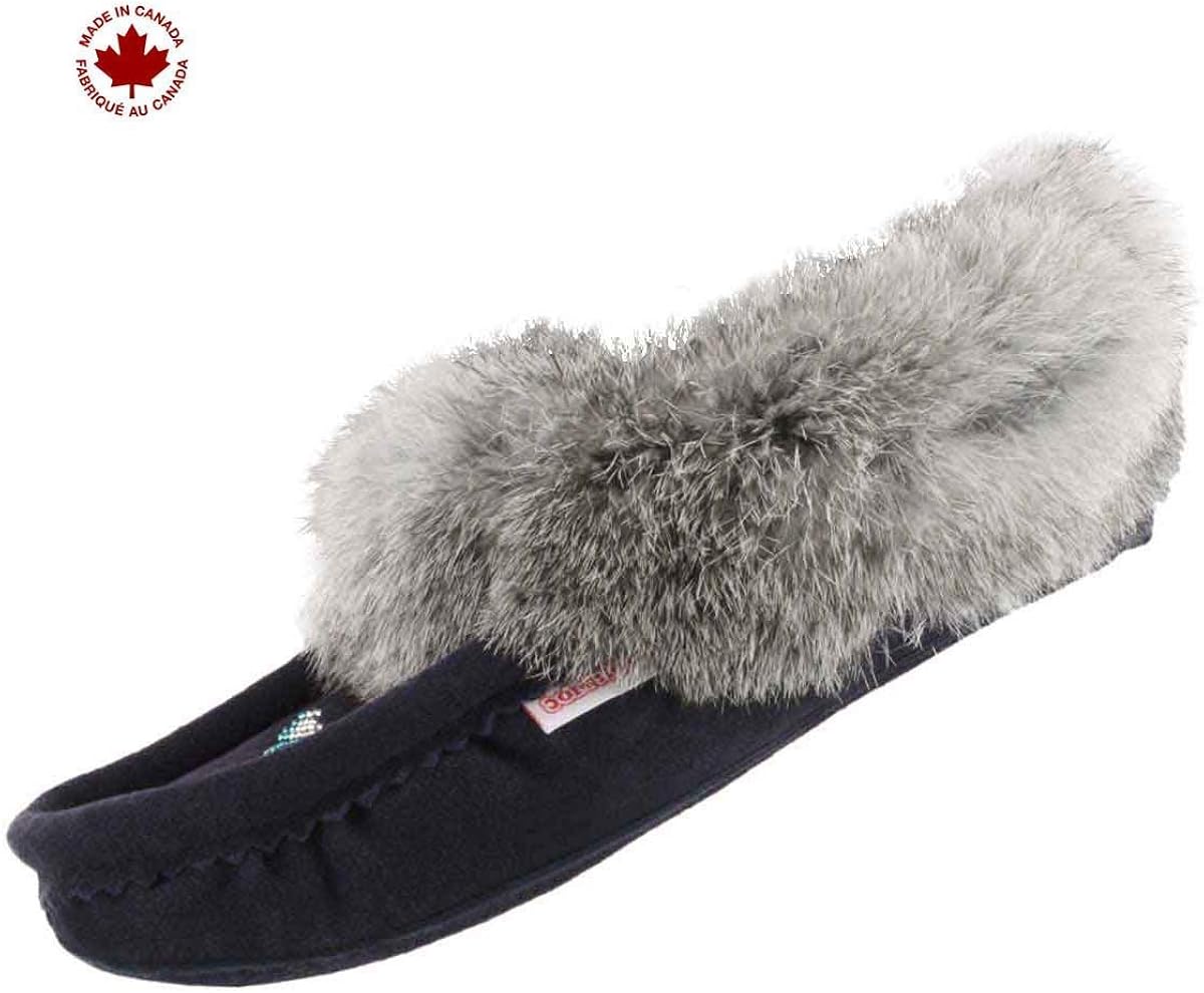 rabbit fur lined slippers