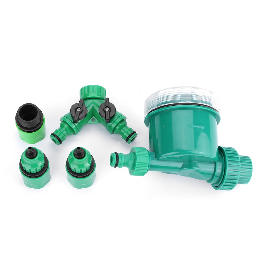Zerodis 5Pcs/Set Drip Irrigation Timer Controller Syestem+ Y Splitter to 7/11mm Water Tubing