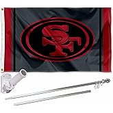San Francisco 49ers Blackout Flag Pole and Bracket Mount Kit