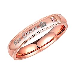 His Queen Wedding Bands Men's Women Stainless Steel