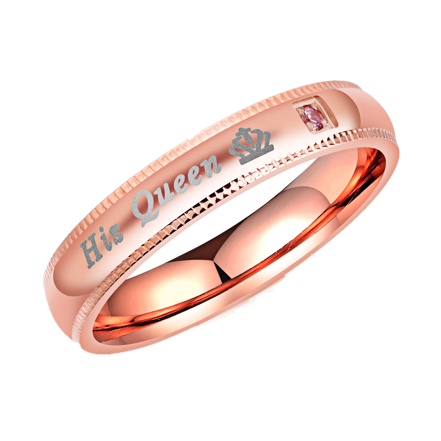 His Queen Wedding Bands Men's Women Stainless Steel
