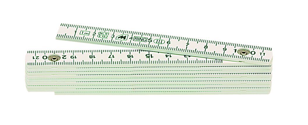 Metrica 19040 1m Small Fiberglas Folding Rule - White