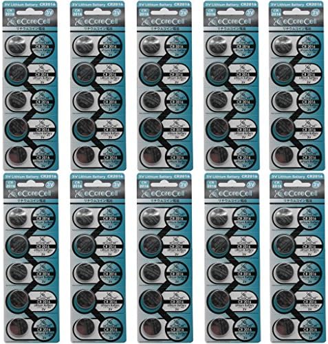eCoreCell (50pcs) CR2016 5000LC 3V 3 Volt Lithium Single Use Non-rechargeable Button Coin Cell Battery