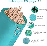 Vicloon Large Clothespin Bag with Drawcord and Hook Blue view 3