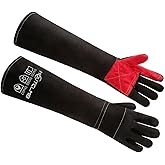 MOUTCLMB Long Welding Gloves 23.6 Inches 932℉,Heat/Fire Resistant Leather For Mig, Tig, Stick, Forge, BBQ, Grill, Fireplace