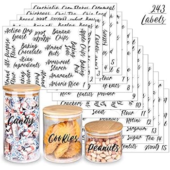 Amazon Com Swommoly 243 Cursive Pantry Labels Set Water