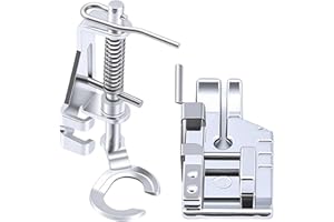 1/4 Inch Snap On Quilting Foot with Guide & Open Toe Free Motion Darning Foot - 2Pcs Universal Low Shank Presser Feet Set for