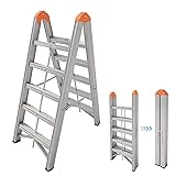 APARECIUM Aluminum Ladder, Foldable Twin Front