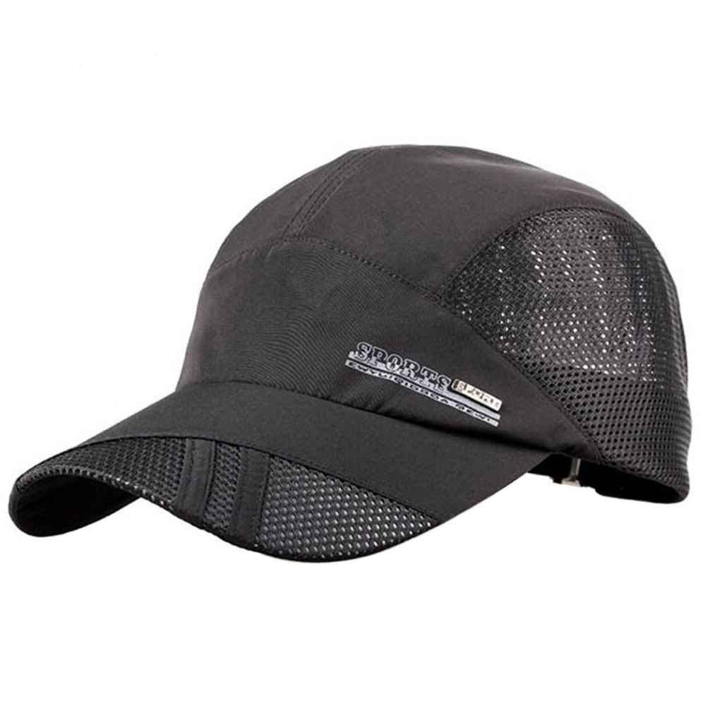 Bobury Quick Dry Sports Hats Breathable Summer Mesh Baseball Cap for Men Black
