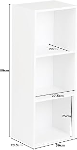 Hartleys White 3 Tier Cube Unit with 3 Fabric Storage Boxes view 5