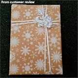 ADQUATOR Kraft White Snowflake Wrapping Paper Roll 15m x 43cm ECO view 8