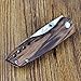 Enlan M011 Pocket Knife with Stainless Steel Blade and Zebra Wood Handle Outdoor Camping EDC Hand Tool Folding Knife with Clip (Plain)