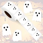 600Pcs Ghost Stickers, Halloween Stickers Bulk for Halloween Gifts Crafts | Blowata Self Adhesive 1In Happy Halloween Stickers Roll, Ghost Face Stickers for Halloween Party Favors Basket Stuffers