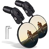 LWPITTY Bike Mirrors 2pcs Bar End Bicycle Mirrors for Handlebars - Cycling Lightweight Rear View Mirrors, Safe Rearview Mirror for Mountain Road Bike