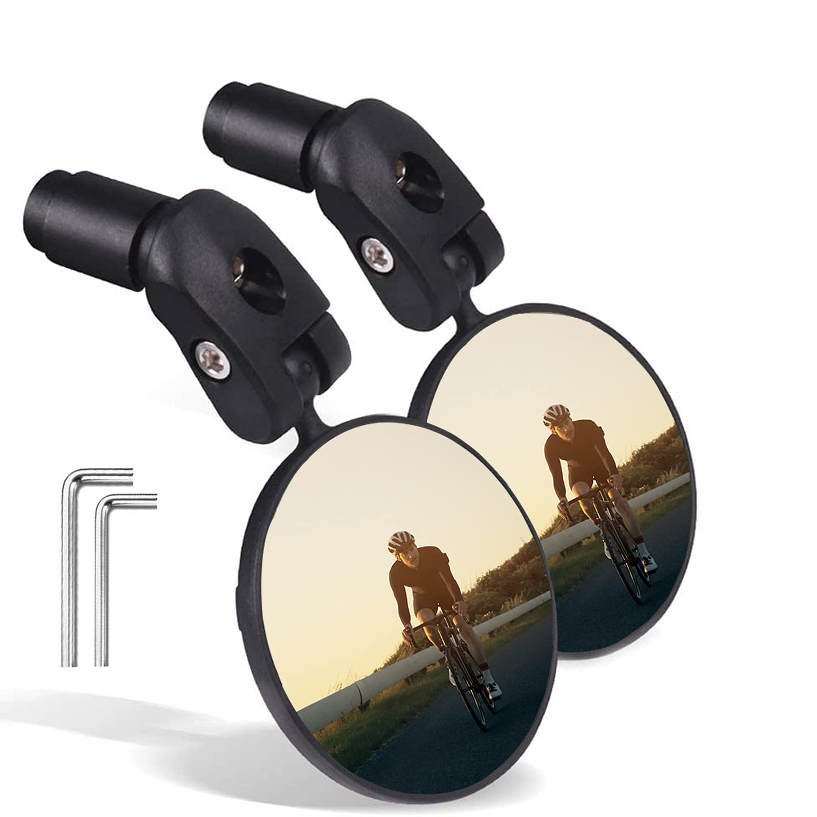 Photo 1 of LWPITTY Bike Mirrors 2pcs Bar End Bicycle Mirrors for Handlebars - Cycling Lightweight Rear View Mirrors, Safe Rearview Mirror for Mountain Road Bike