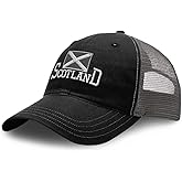 Richardson Trucker Mesh Hat Scotland Flag Scottish Black Embroidery Cotton Dad Hats for Men & Women Snapback Black Charcoal