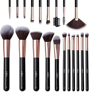 Make Up Pinsel Anjou Professionelles Schminkpinsel Set 20pcs Foundation Blending Erröten Eyeliner Gesichtspuder Pinsel Lidschatten Rosegold mit Reisetasche