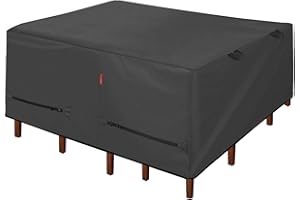 Porch Shield Patio Table Cover - Waterproof Outdoor Dining Table and Chairs Furniture Set Cover Square - 64 x 64 inch, Black