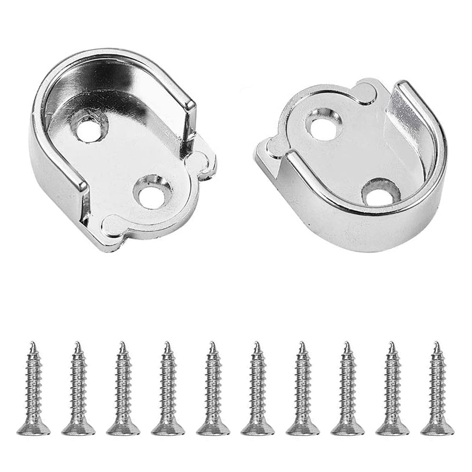 INCREWAY 2 Pieces 25mm Dia Zinc Alloy Rods Holders, Wall Mounted Wardrobe Pipe Flange Bracket Curtain Pole End Supports Sockets Flange