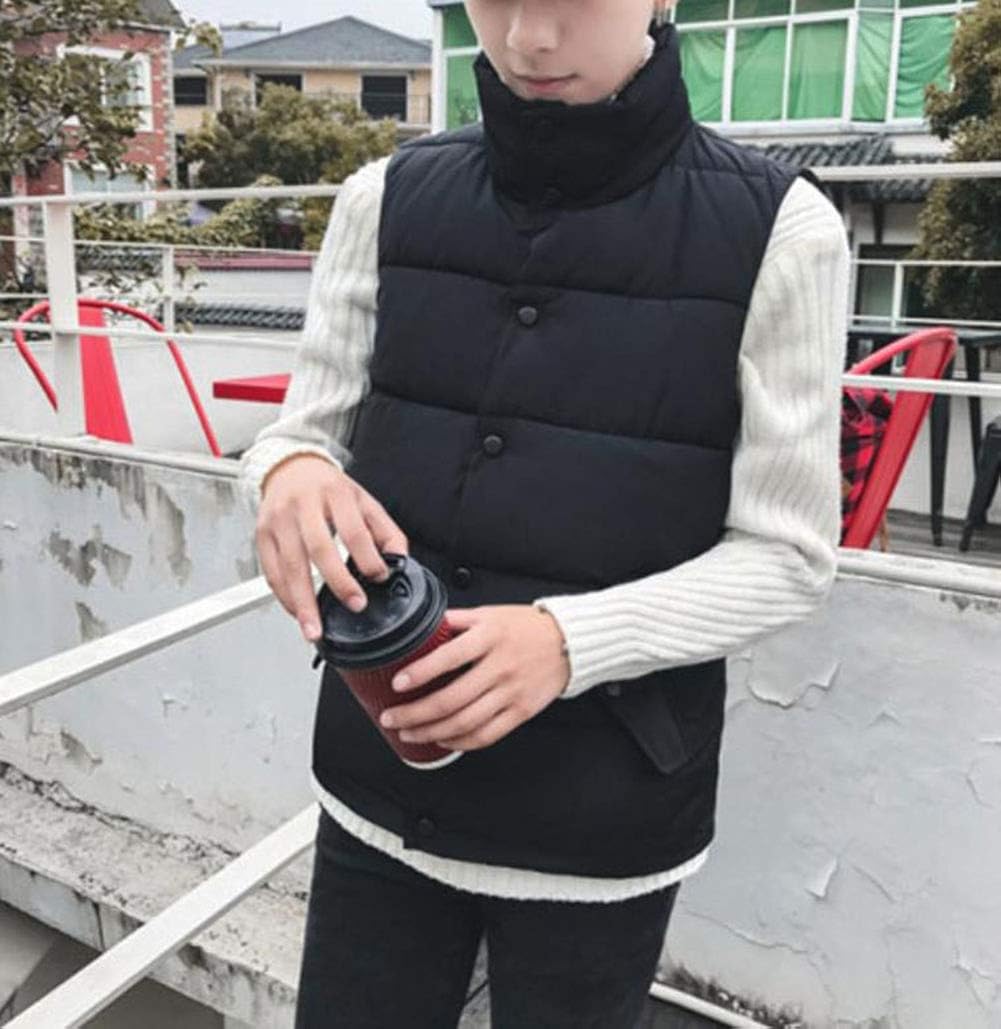 Amazon ニカ メンズ ダウンベスト 軽量 冬 中綿ベスト 黒 立襟 無地 ノースリーブ チョッキ 冬服 防寒 防風 紳士 ベスト ハンサム カッコイイ ベスト 通販