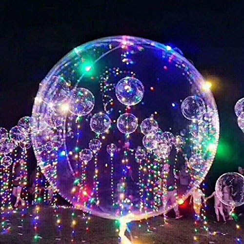 LED Light Up Balloons, Luminous Transparent Fillable Colorful Floating Balloon, Perfect for Birthday,Wedding, Holiday, Special Occasion and Event Decoration (20)
