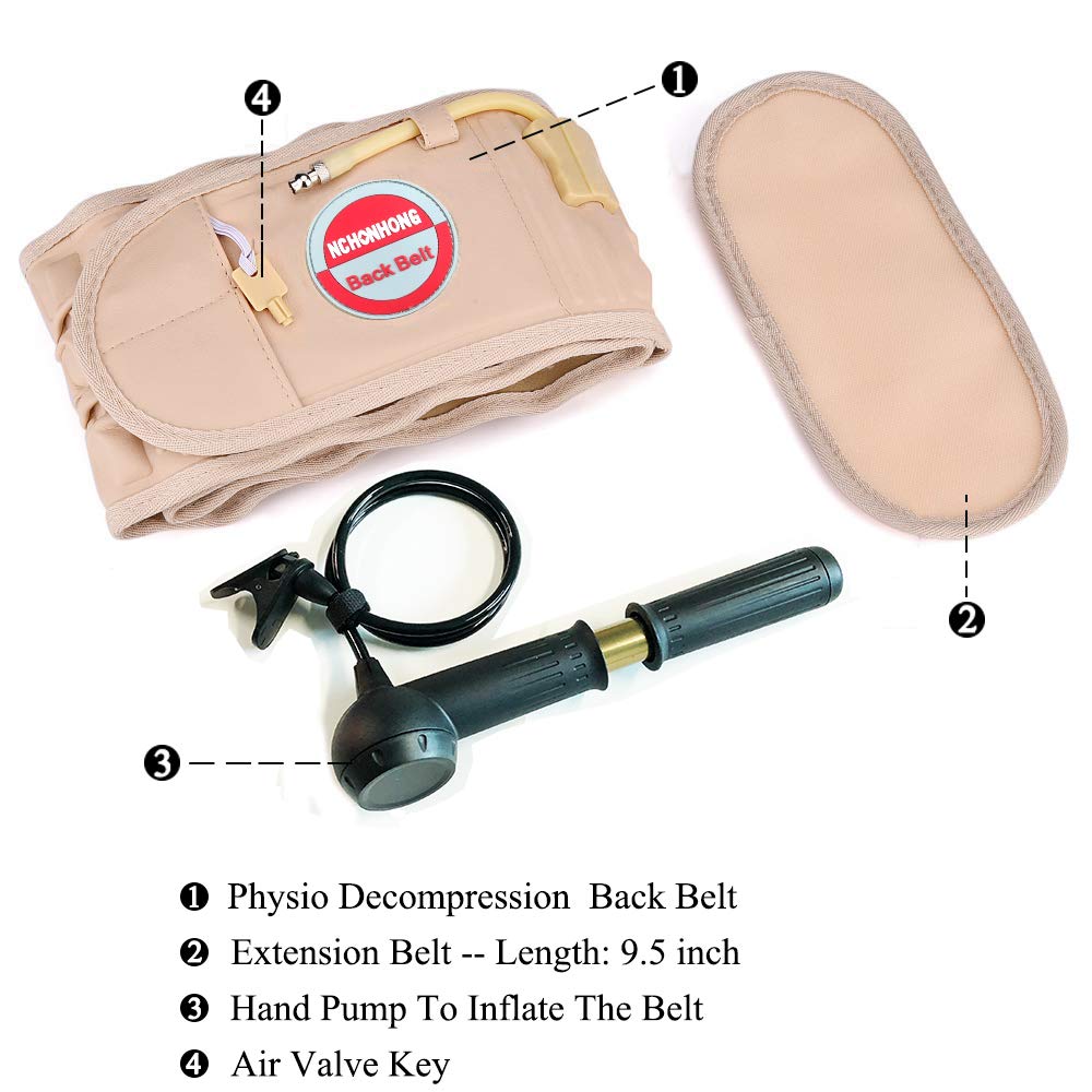 Physical Decompression Back Belt by GINEKOO -Spinal Air Traction Belt for Lower Back Pain Relief, Back Support & Lumbar Traction Belt(29-49 inch Waists,,BLACK)