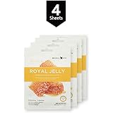 BeauKON Royal Jelly Honey Nourishing Facial Sheet Mask with Propolis, Korean Daily Face Mask, Nourishing and Soothing (4 Pack
