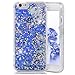 iPhone 6 Case, iPhone 6S Case, Crazy Panda 3D Creative Luxury Bling Glitter Sparkle Liquid Case Infused with Glitter and Stars Moving Quicksand Hard Case For Iphone 6/Iphone 6S - Blue Diamonds