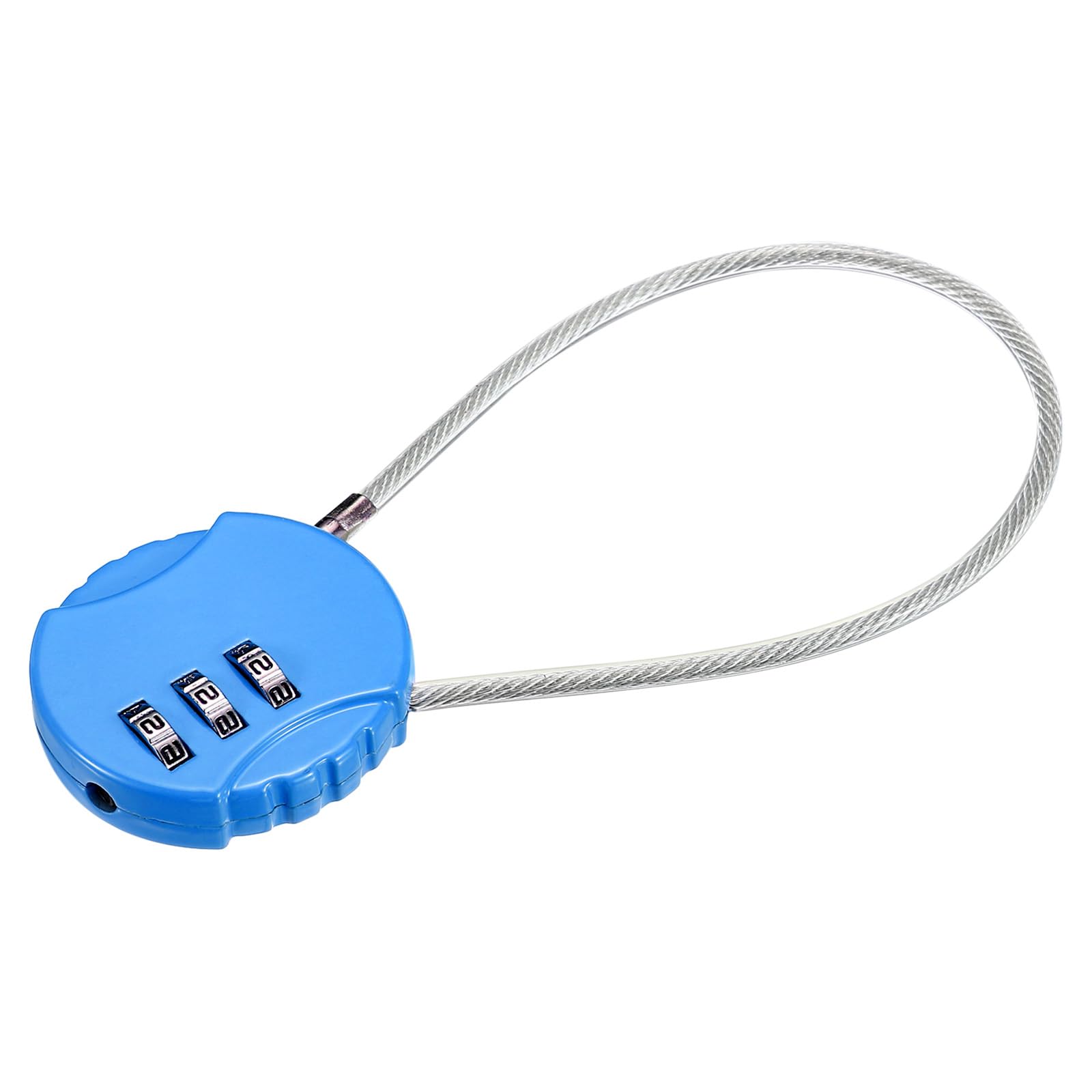 YOKIVE 1 Pcs Small Combination Locks, 3 Digit Baggage Padlocks | Great for Gym Sports Lockers Doors Suitcases (Bright Blue, 7.8-Inch)